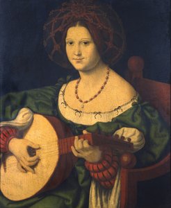 琵琶女士，c.1510（面板油画）