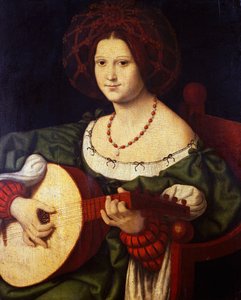 《鲁特琴演奏者》，安德里亚·索拉里奥（Andrea Solario，约 1465-1524 年）创作，布面油画，64x52 厘米。 意大利
