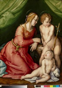 麦当娜和孩子与圣约翰 作者 Andrea del (车间) Sarto