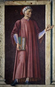 Dante Alghieri from the Villa Carducci series of famous men and women, c.1450 (fresco laid on canvas)