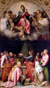 Assumption Passerini 画作 Andrea del Sarto (1486-1531) 1522 Dim.379x222 cm 佛罗伦萨，皮蒂宫 作者 安德里亚·德尔·萨托（Andrea del Sarto）