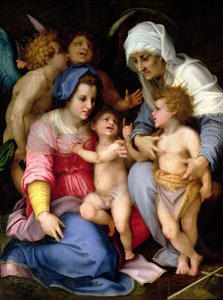 与天使的神圣家庭，c.1515-16 作者 安德里亚·德尔·萨托（Andrea del Sarto）