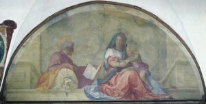 安德里亚-德尔-萨尔托（1486-1530）的壁画，显示萨科圣母的月形图。 作者 安德里亚·德尔·萨托（Andrea del Sarto）