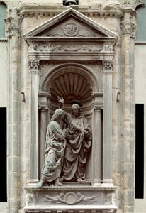Andrea di Francesco di Cione dit il Verrocchio (1435-1488) Florence, Chiesa di Orsanmichele 的 St. Thomas 青铜雕塑令人难以置信