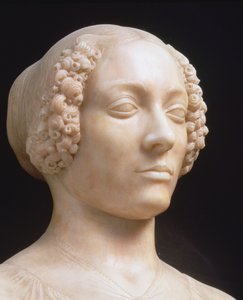 有花束的妇女，c.1475-80 434102大理石细节