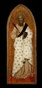 圣巴塞洛缪，c.1360-65（木板上的蛋彩画和金箔） 作者 Andrea di Bonaiuto fl.1343 77 Andrea di Bonaiuto fl.1343 77
