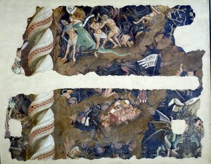 死亡的胜利，描绘地狱的碎片细节，1348壁画