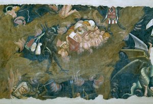 死亡的胜利，在地狱坑里的死的细节，1348壁画