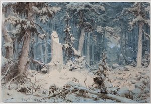 白雪皑皑的森林 作者 安德烈亚斯·阿亨巴赫（Andreas Achenbach）