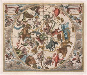 1660 年天体图 - Haemisphaerium Stellatum Boreale Antiquum 作者 安德鲁·塞拉瑞斯