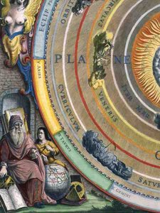 一位天文学家，行星地图的细节，出自《天体图册》或《宇宙的和谐》（Atlas coelestis seu harmonia macrocosmica），由Joannes Janssonius出版，阿姆斯特丹。 作者 安德鲁·塞拉瑞斯