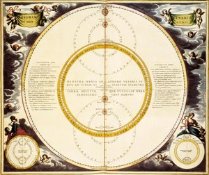 Sky map and description of Venus and Mercury, etching by Andreas Cellarius 作者 安德鲁·塞拉瑞斯