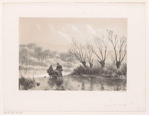冰上双人冬景 作者 荷兰皇家 Steendrukkerij van CW Mieling