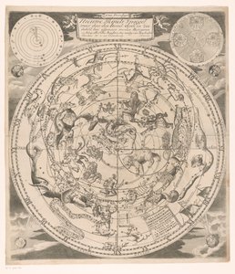 绘有北方星座的星空图
新的天空之镜：天空、星空和海洋的怀尔（......）（标题见实物） 作者 安德烈亚斯·范·卢希滕堡