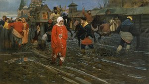 公众假期的17世纪莫斯科街，1895年