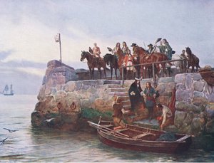 失落的事业：1690 年博因河战役后詹姆斯二世的逃亡，插图来自“英国陆地和海上战役”