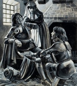 1455 年 5 月 22 日圣奥尔本斯战役后的国王亨利六世（纸面水粉画） 作者 安德鲁·豪瓦特