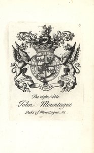 右贵族约翰蒙塔古的徽章和徽章，第二蒙塔古公爵 1690-1749 作者 安德鲁·约翰斯顿