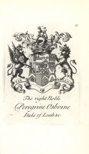 第二代利兹公爵佩里格林·奥斯本 (Peregrine Osborne) 的纹章和徽章