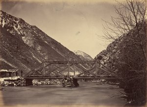 图 42.摩门岔道桥，韦伯卡农河口，1869 年（照片） 作者 安德鲁·约瑟夫·拉塞尔