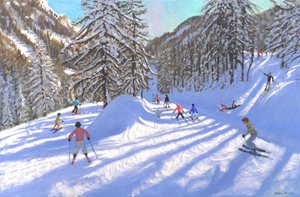 法国蒂涅的圣诞节，2022 年（布面油画） 作者 安德鲁·马卡拉（Andrew Macara）