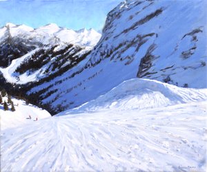 Into the valley ,Courchevel ,France,2019,(oil on canvas) 作者 安德鲁·马卡拉（Andrew Macara）