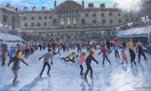 滑冰，正午，萨默塞特宫，2013 年（布面油画） 作者 安德鲁·马卡拉（Andrew Macara）