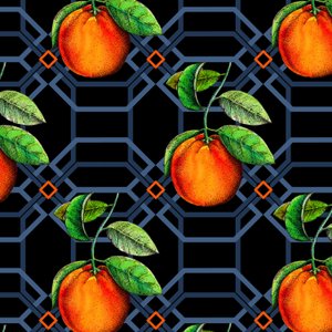 Orange geometric, 2018, pen and ink, watercolour, digital)