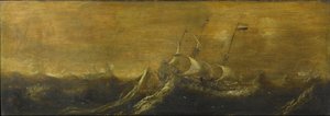 暴风雨中的船只 作者 Andries van Eertvelt（归因于）
