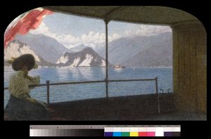 1915年，马焦雷湖上的一艘船 作者 安吉洛·莫贝利（Angelo Morbelli）