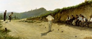 碗的游戏，安吉洛-莫贝利1885年创作，布面油画 作者 安吉洛·莫贝利（Angelo Morbelli）