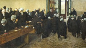 《viaticum》，1884 年（布面油画） 作者 安吉洛·莫贝利（Angelo Morbelli）