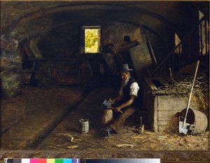 劈木机。 1881-84 作者 Angelo Morbelli