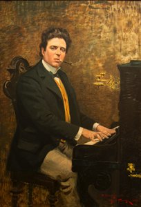 作曲家Pietro Mascagni的肖像，1863-1945年，1899年。 作者 安乔洛·托马西