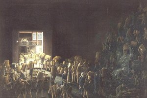 填充茶叶箱；以及第一道工序的茶叶制造，约1820年（一对中的一个）约1820年
