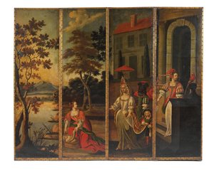 四折双面屏幕，约1700年