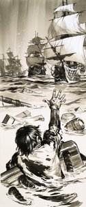 一位名叫英格拉姆的年轻水手是 "皇家乔治 "号沉没事件中为数不多的幸存者之一。 作者 安格斯·麦克布莱德
