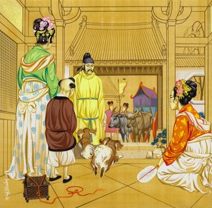 13 世纪的中国家庭（水粉画，纸本） 作者 安格斯·麦克布莱德