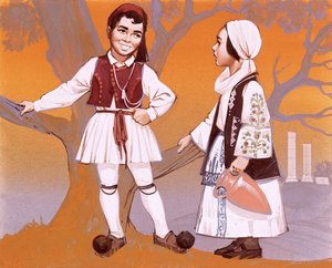 身着民族服装的希腊儿童 作者 安格斯·麦克布莱德