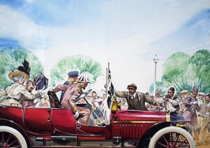 第一次世界大战爆发，插图选自《世界历史上的大事件》（水粉画，纸本）