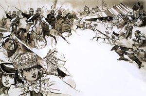 法国入侵阿尔及利亚（水粉画，纸本） 作者 安格斯·麦克布莱德