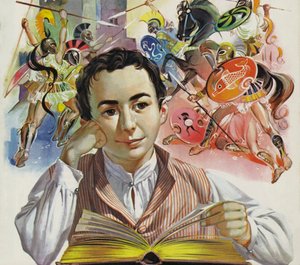 年轻的海因里希-施里曼梦见消失的特洛伊（彩色石版画）