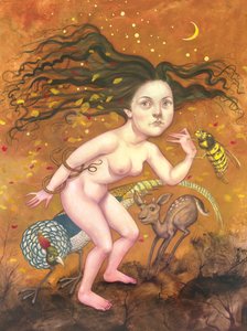 秋天，2013 年（插图板上的丙烯颜料）
