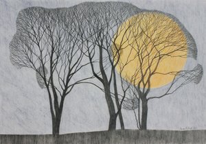 Megamoon，2011（彩色铅笔在纸上）