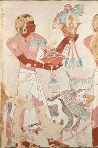 来自Thenro的101号私人墓的壁画副本，底比斯I，1，214-215，20世纪 作者 安娜