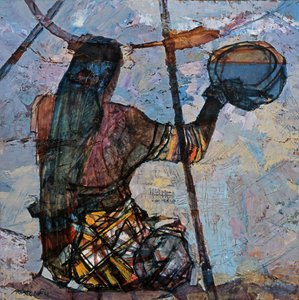 钓鱼的女人 作者 Anna Contemporary Artist Kostenko