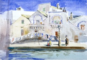 带有洗衣线的运河边的房屋》，约1864-1930年。             