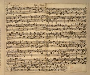 添加 MS 35021，f.8r，F 大调前奏曲，Das Wohltemperierte Clavier，第 2 册，约翰-塞巴斯蒂安-巴赫著 作者 安娜·玛格达琳娜·巴赫（Anna Magdalena Bach）