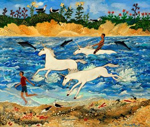 锻炼独角兽，2012 年（丙烯酸树脂） 作者 