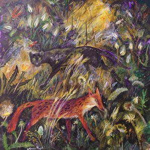 豹与狐狸》，2023 年（丙烯画） 作者 